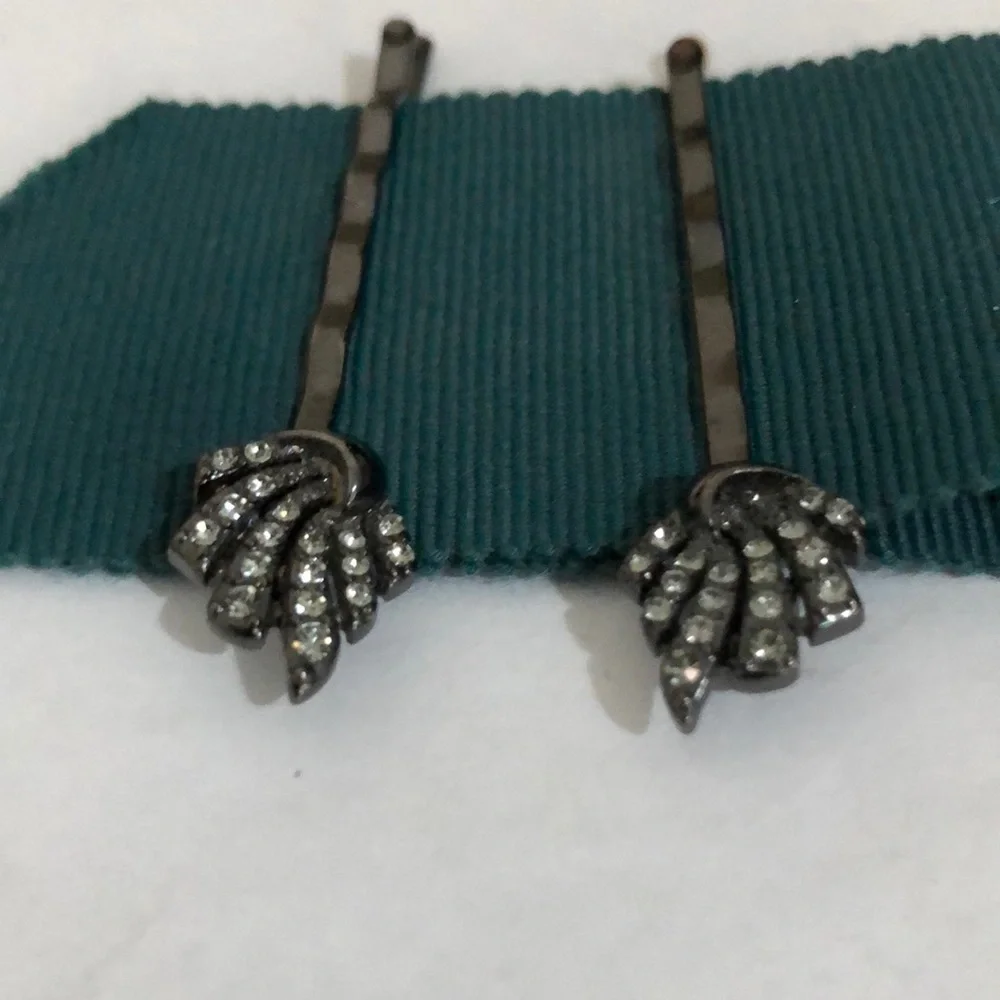 Banana Republic Black Diamond Leaf Hairpins